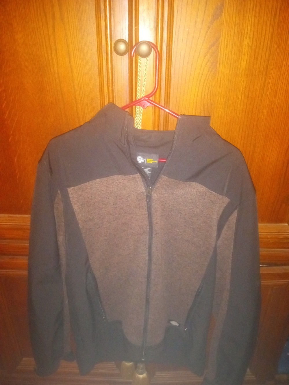 Men's Black and Brown Full-Zip Jacket